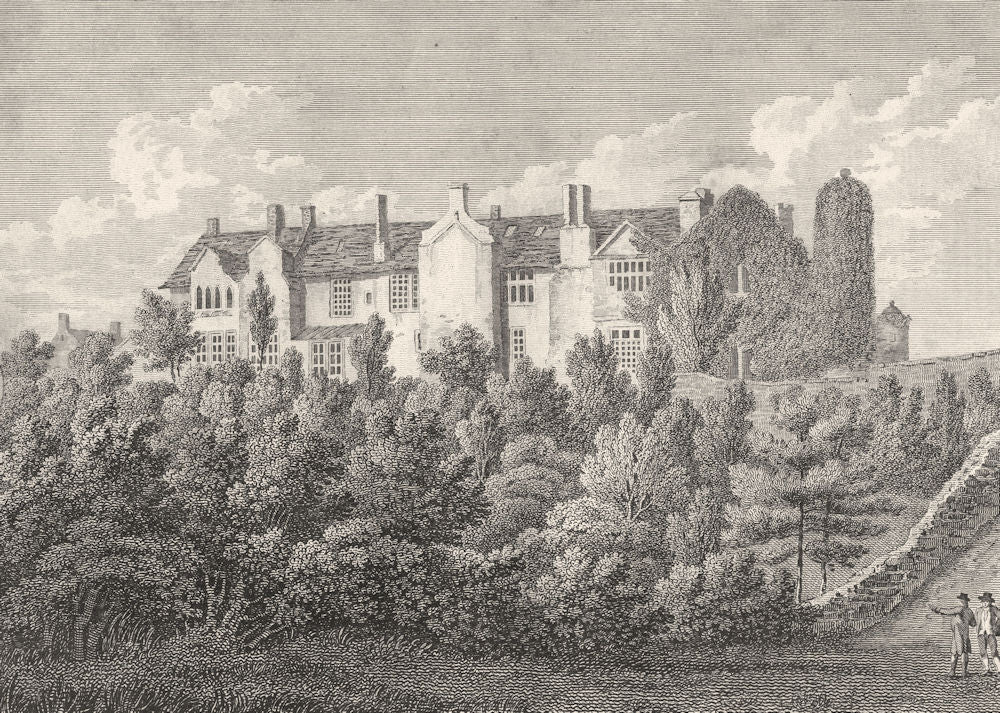 LANCASHIRE. Ashton Old Hall. Aikin / Stockdale.  1794 antique print